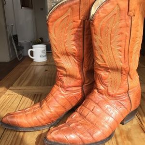 Mens Real Croc Western Cowboy Boots size 12.5